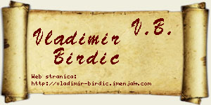 Vladimir Birdić vizit kartica